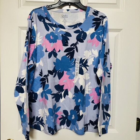 CROFT&BARROW size XXL Crewneck The Essential Sweatshirt Multicolor Floral 143 - Picture 2 of 5